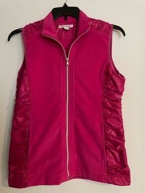 Cutter & Buck Women’s Pink Fleece Vest with Ruched Panels